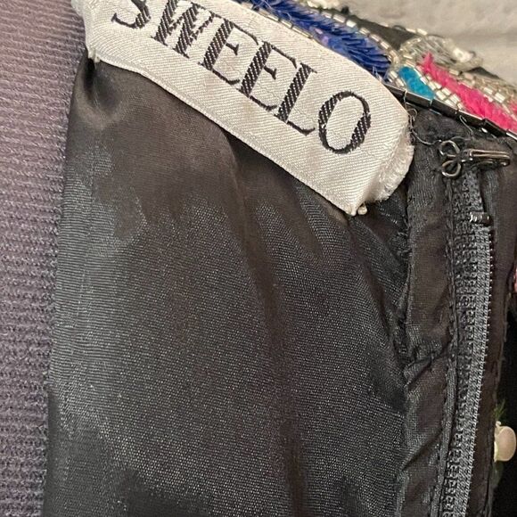 Vintage Sweelo Sequined Party Cocktail Black Pink Top Small - Picture 10 of 14